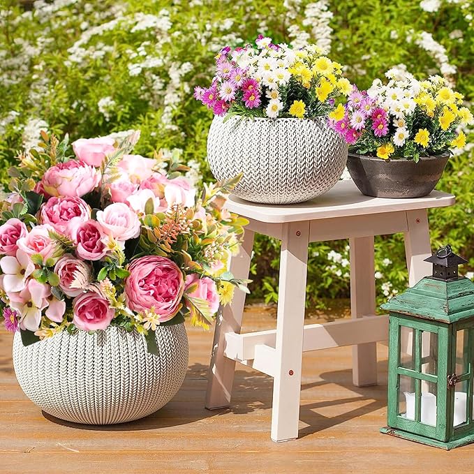 ASTRYAS 4 Packs Artificial Fake Flowers, Pink Flowers Artificial Peony Silk Fake Peonies Bouquet Table Centerpiece for Spring Summer Wedding Shower Party Home Decoration(Pink)
