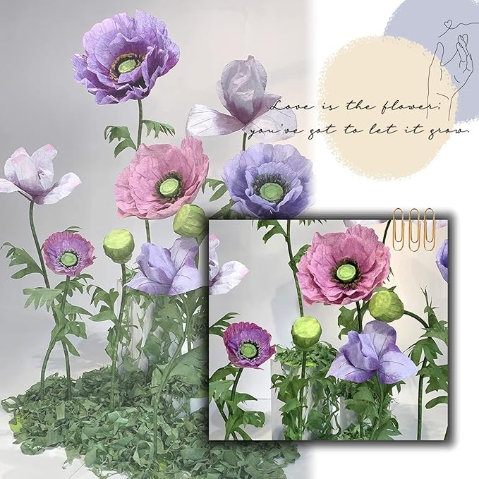 Giant Artificial Flower for Decoration, 9 Pcs/Set Artificial Flower for Wedding Birthday Christmas Purple Party Banquet Backdrop Decor Photography Props, Shop Window Display