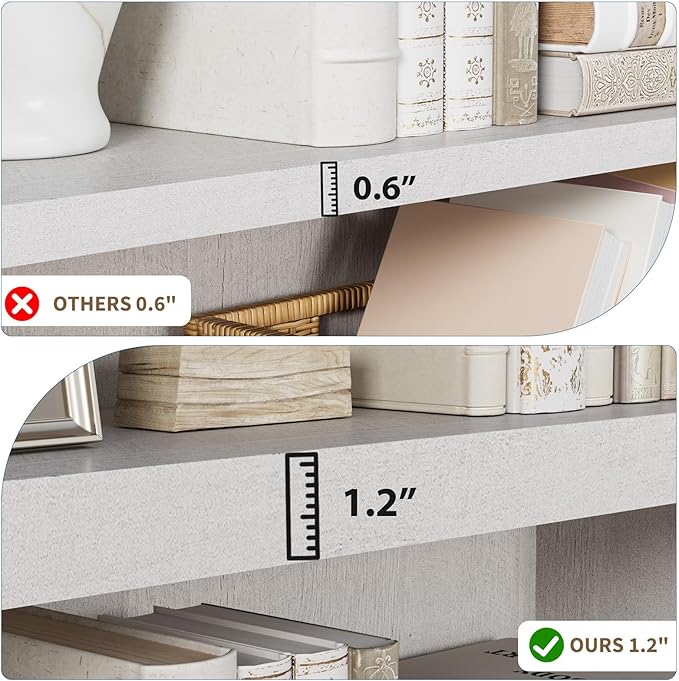 Rresyet 3 -Tier Bookcase and Book Shelf, 31” Wide Bookshelves, Wooden Bookcase Display Storage for Home Office, Living Room and Study Room (White)