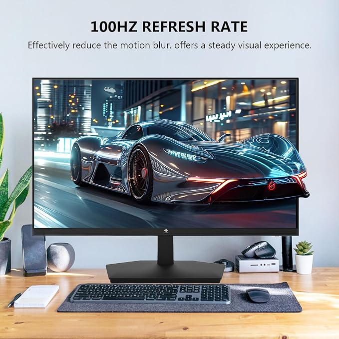 24 inch Monitor, Z-Edge Computer Monitor, Full HD 1920 x 1080p IPS 100Hz PC Monitor with HDMI, VGA, Frameless, U24I Anti-Glare Screen