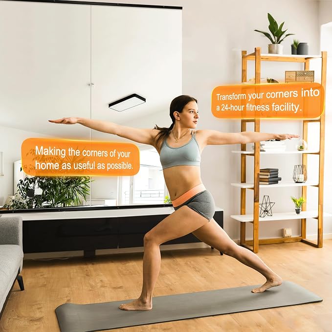 Delma Large Full Body Mirror for Yoga, Frameless Wall-Mounted Glass Panel (60"x25"-Black) 2PCS for Home, Garage, Bedroom & Bathroom