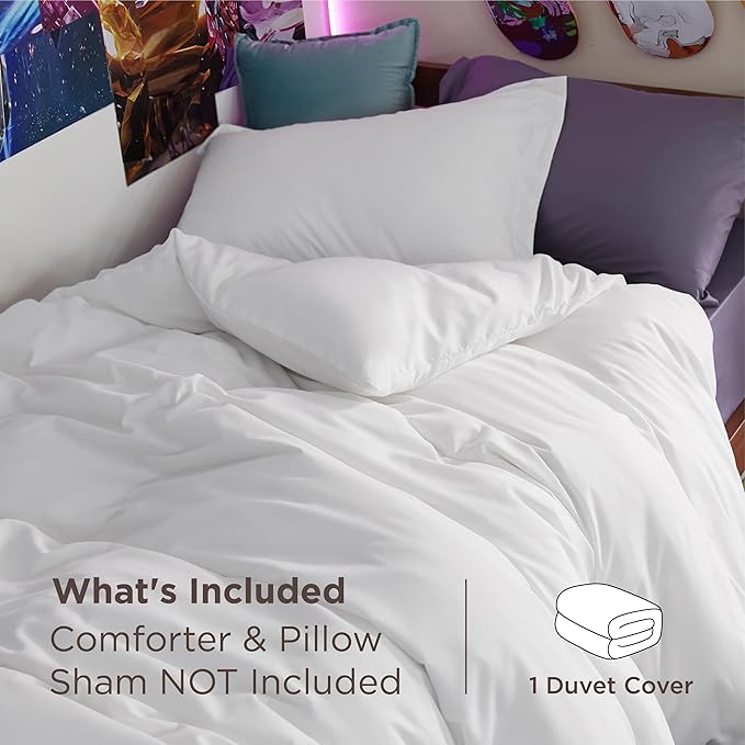 Bedsure Duvet Cover Twin/Twin XL Size - Only Includes 1 Duvet Cover (68"x90"), Hotel Luxury Soft Double Brushed All Season Bedding for Kids & Adults, Zipper Closure, NO Comforter, White