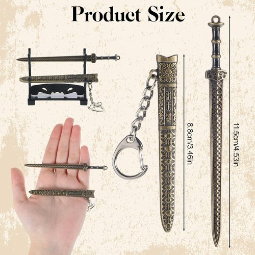 Mini Sword Letter Opener Set by [Brand Name] - Ancient Design with Sheath & Display Stand | Perfect for Envelopes