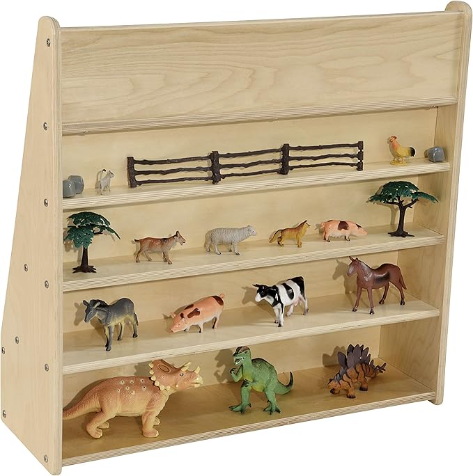 Contender Book Display for Daycare, Classroom, Preschool, Kids Single-Side Bookcase Stand, 5 Shelf Book Display with Rear Storage, 30-inch Width, Fully Assembled, Made in USA