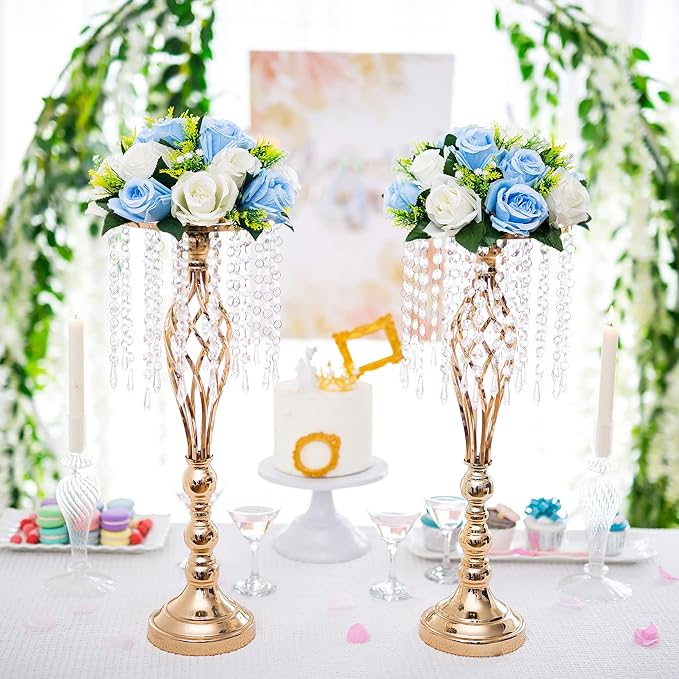 Flower Centerpieces for Wedding Tables: Wedding Table Decorations Blue & White Flower Balls Centerpieces for Engagement Cerebration Party Center Pieces 2 Packs