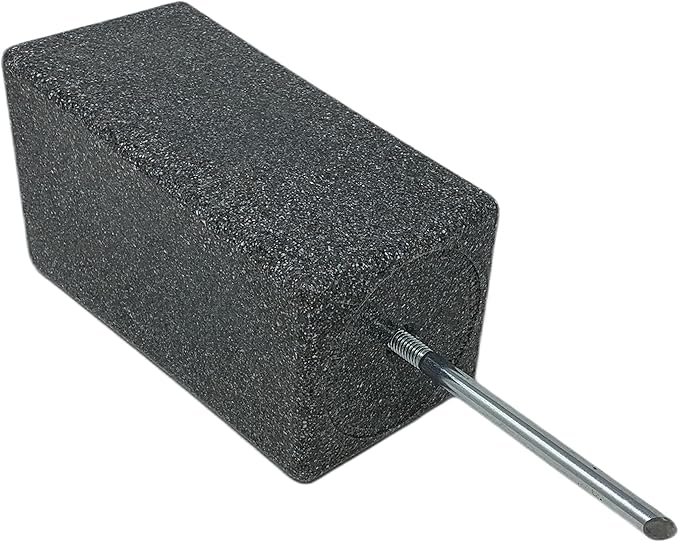 OPTIMUM Square Memorial Cemetery Flower Vase - Plastic (Black Granite) with Metal Ground Spike, Grave Marker, Decorations for Gravesite, Headstone Flowers Holder, Garden Lawn & Yard