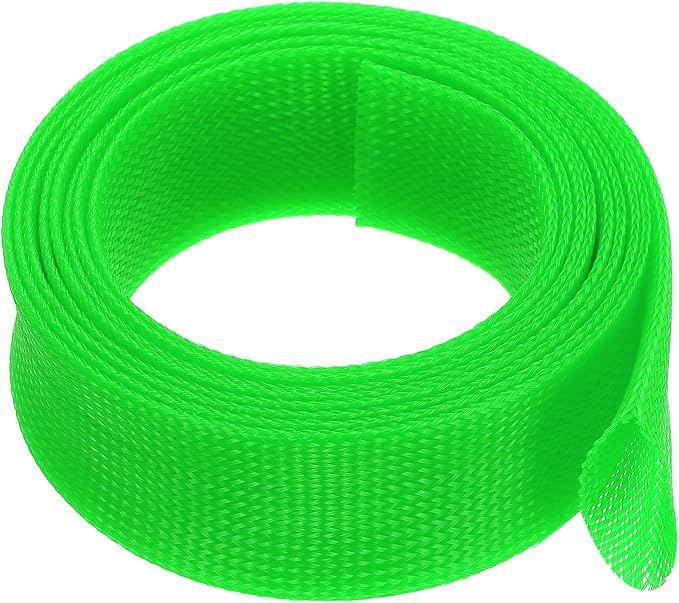 uxcell Expandable Sleeving,2 3/4-inch 10ft Cable Sleeve, Green