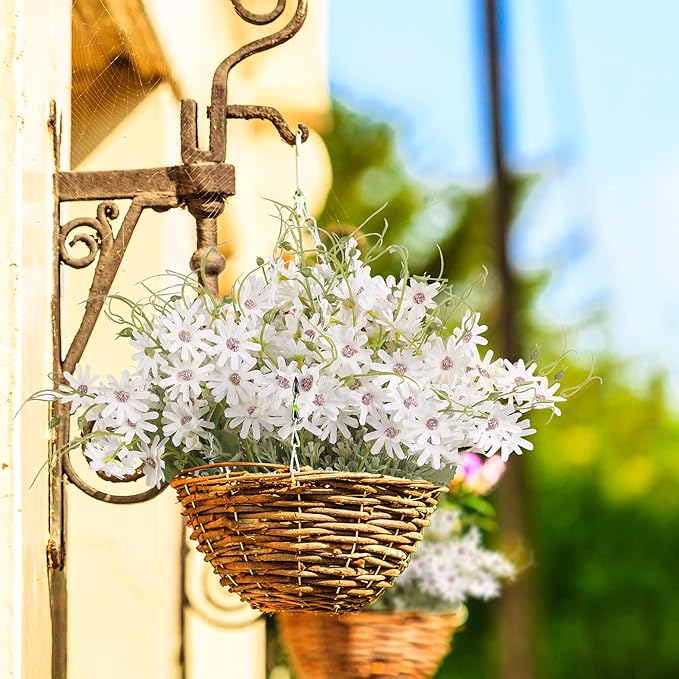 Artificial Flowers Wildflowers Silk Daisy Spring Fake Daisies Decoration Summer UV Resistant Colorful Mixed Bundles Faux Greenery Outdoor Plant Stem Filler for Home Decor Indoor Floral Arrangements