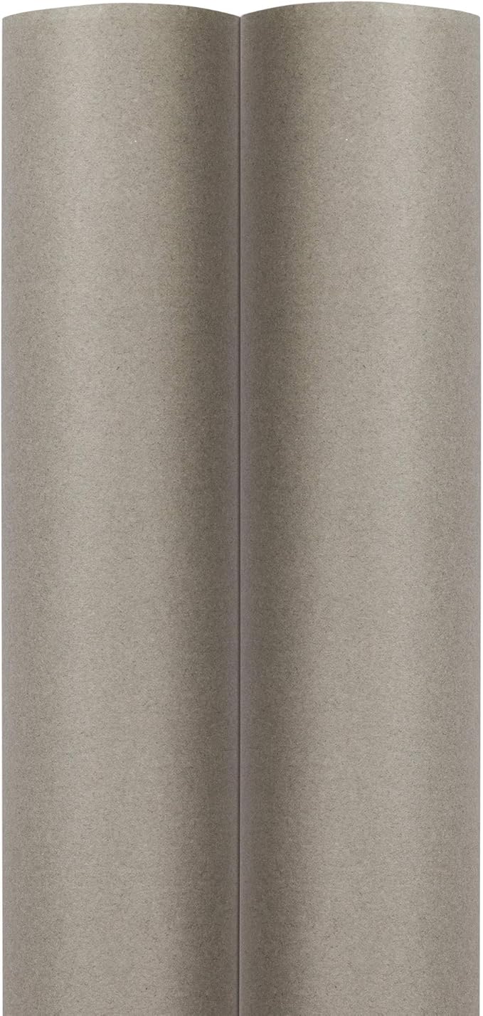 JAM Paper Gift Wrap - Matte Wrapping Paper - 50 Sq Ft Total (30 in x 10 Ft Each) - Matte Slate Grey - 2 Rolls/Pack
