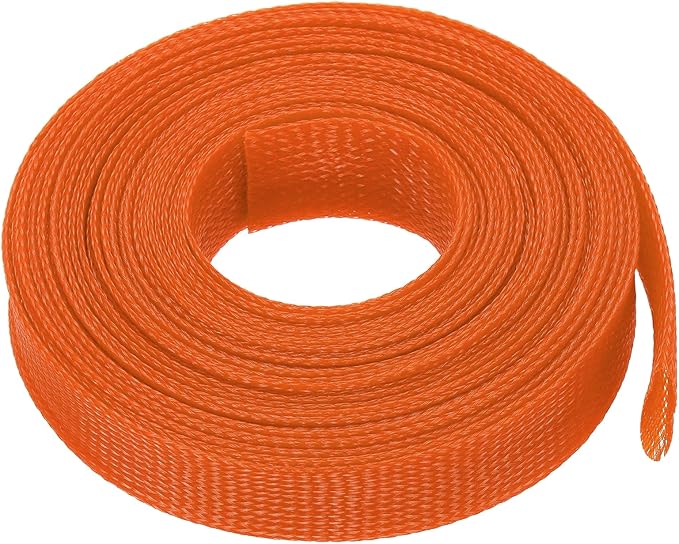 uxcell Expandable Sleeving, 1 1/4-inch 25ft Cable Sleeve, Orange