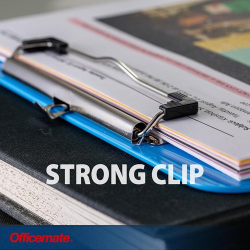 Officemate Plastic Clipboard - Letter Size, Arctic Blue | Pack of 12 for Office Organization