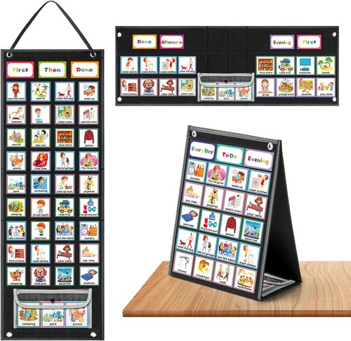 Regeleto X-Large Visual Schedule Chart - 92 Behavior Cards for Student Routines | Daily Learning Planner