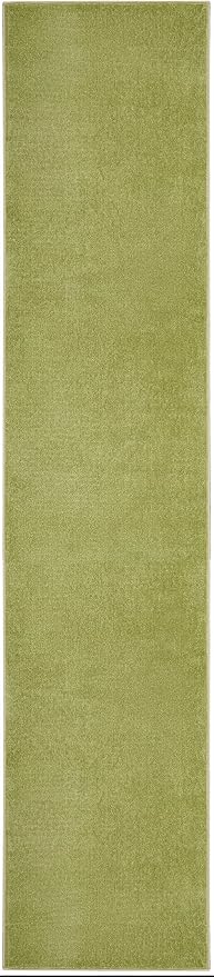 Nourison Home Nourison Essentials Green 2'2" x 16' Area Rug - Easy Clean, Non Shedding, Bed Room, Living Room, Dining Room, Kitchen (16' Runner)