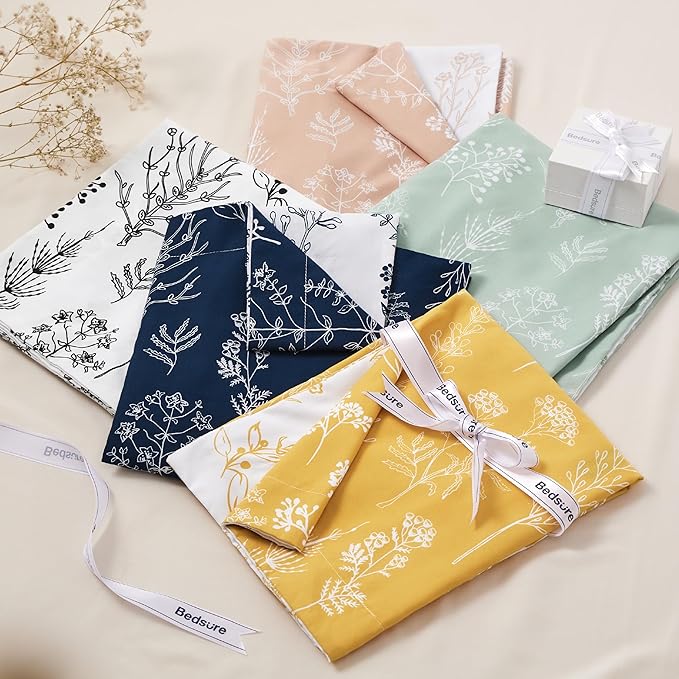 Bedsure Full Comforter Set - Yellow Bed Set, 3 Pieces Cute Floral Bedding, 1 Soft Reversible Botanical Flowers Comforter and 2 Pillow Shams