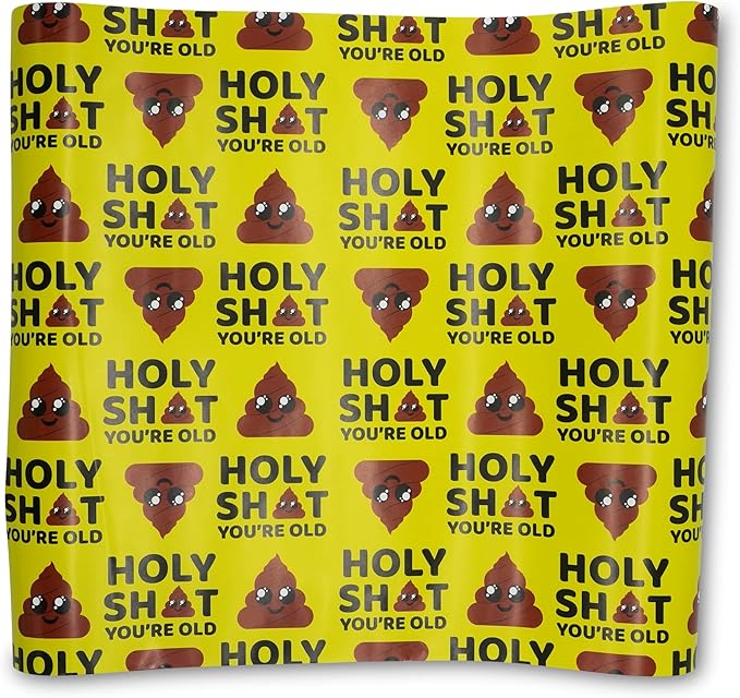 GOOFBALLS Hilarious Wrapping Paper Roll – Funny Gift Wrap for Birthdays, Holidays, White Elephant, Gag Gifts - Holy Shit