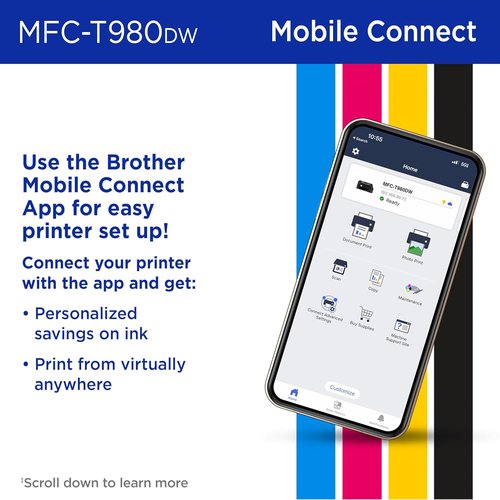 Brother INKvestment Tank 980 All-in-One Color Inkjet Printer - Wireless & Ethernet | Includes 3 Years of Ink