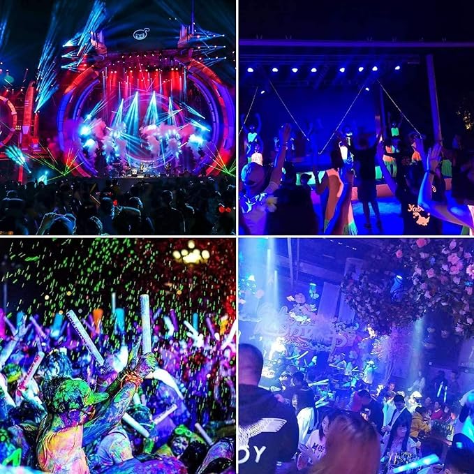 600W 4 Pack LED Black Light,395nm to 405nm LED UV Blacklight, IP66 Waterproof Black Flood Light Outdoor with Plug and SwitchNeon Glow for Glow Party, Halloween, Fluorescent Poster, Body Paint