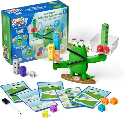 Hand2Mind Numberblocks Blockzee Balance Activity Set - 61 MathLink Cubes & Balance Scale for Educational Fun