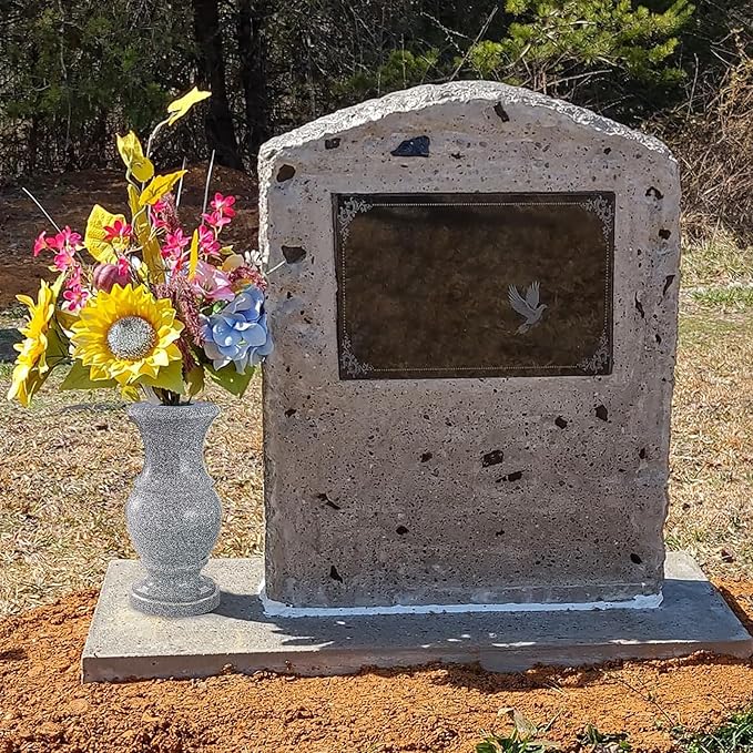 Cemetery Vase, Memorial Flower Vases Flowers Holders with Draining Holes for Home Tabletop, Cemetery Flowers, Memorial Grave Headstone Decorations (2Pcs, 9.8 inches)