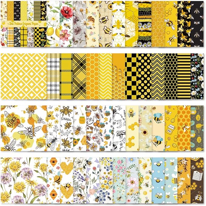 Square Origami Paper 6x6 Double Sided 50 Sheets 50 Colors 70GSM Origami Kit Japanese Chiyo Easy Fold Arts Crafts DIY Handwork Bee