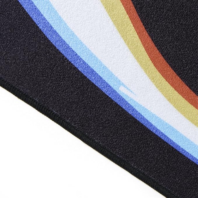 Trippy Abstract 3x5 Area Rug Non Slip Ultra Thin Flatweave Funky Aesthetic Wavy Stripes Swirl Throw Rug Colorful Black White, Retro Cool Cute Washable Carpet for Kitchen Entryway Bedroom