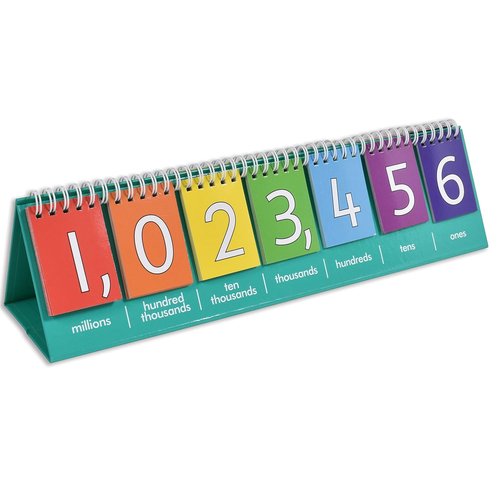 Edxeducation Student Place Value Flip Chart - Double-Sided Millions with Whole Numbers & Decimals