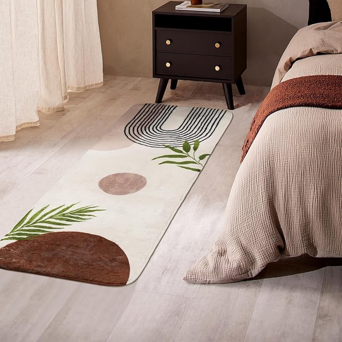 Boho Bathroom Runner Rug Non Slip, Large Long Bathroom Rugs Cute Bath Mat for Bedroom Hallway Kitchen, Soft Plush Washable Shower Rug