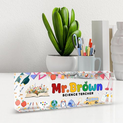 MYZDA28 Custom Desk Name Plate - Personalized Acrylic Office Decor for Men & Women | Perfect Employee Appreciation Gift