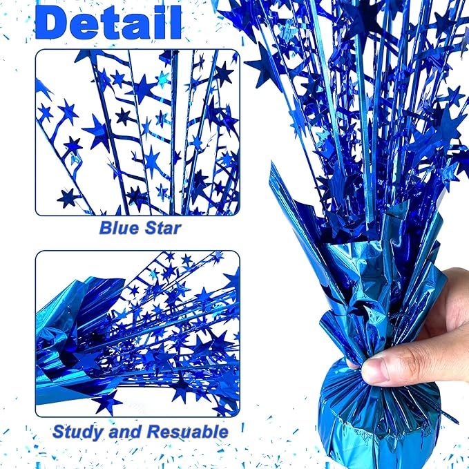 12 Pack Metallic Foil Spray Centerpiece Star Table Decoration Burst Table Centerpieces for Birthday New Years Nye Wedding Anniversary Graduation Holiday Party Supplies Decor, Navy Blue