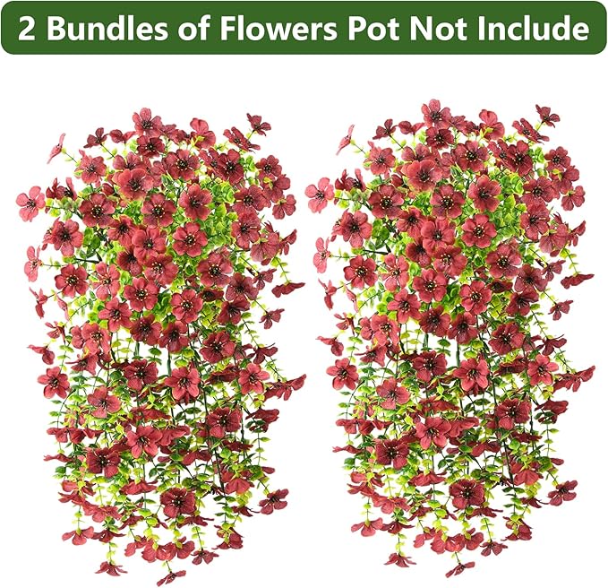 Artificial Fake Mums Fall Flowers Plants for Outdoor Decoration, 2 PCS Faux Daisy Silk Flowers Outside UV Resistant Realistic Home Autumn Decor for Porch Patio Balcony Garden Window Box(Brown)
