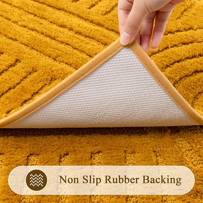 SHACOS Super Soft Bathroom Runner Rugs 24"x60" Non Slip Boho Bathroom Mats Microfiber Absorbent Carpet for Bath Room Machine Washable Shaggy Bath Rugs for Shower Bathtub Home Decor, 2'x5'