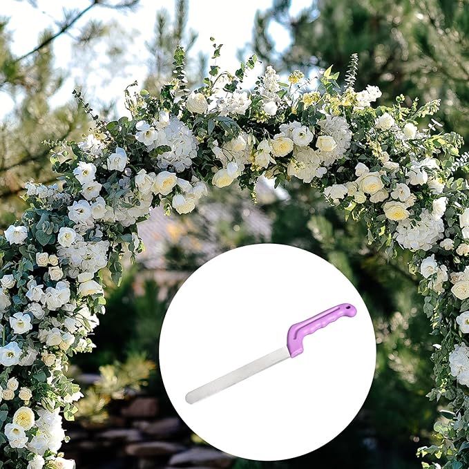 YOKIVE 1 Pcs Floral Foam Cutters, Iron Flowers Mud Bricks Handle Steel Cutters for Cut Flowers Blocks Cakes Fruit Florist (Dark Purple, 14.2 Inch)