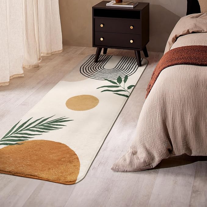 Boho Bathroom Runner Rugs 24 x 60 Non Slip, Large Long Bathroom Rug Cute Bath Mat for Bathtub Washable Shower Rug
