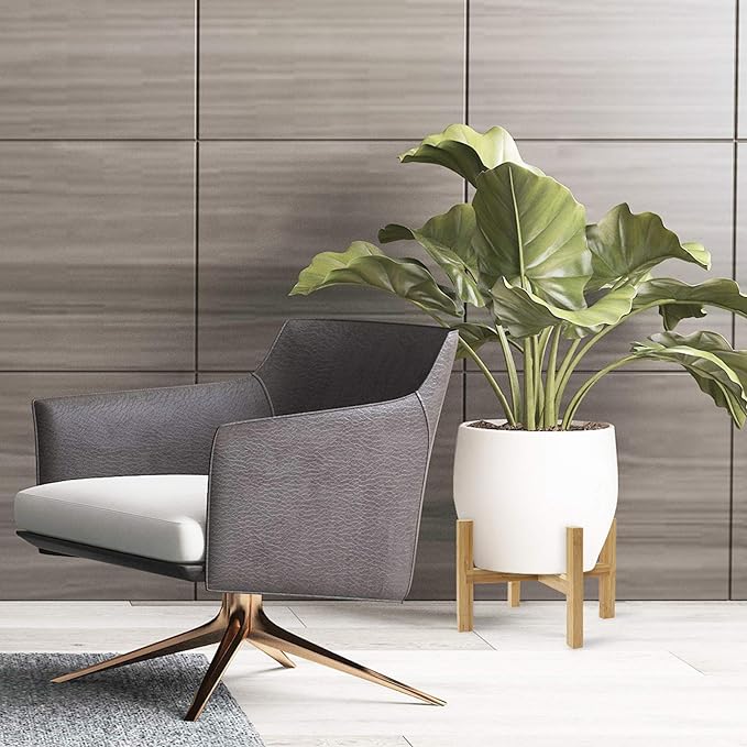 DAORFAA Bamboo Plant Stand, Flower Potted Holder, up to 8 Inch Pot - Nature, Mid Century Modern (Pot Not Included) (1 Pack)