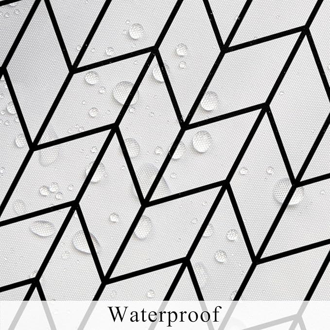 Boho Herringbone Shower Curtains Black White Zig Zag Geometric Bathroom Curtain Minimalist Abstract Polyester Shower Curtain Sets for Bathroom Extra Long 72x84 in with 12 Hooks