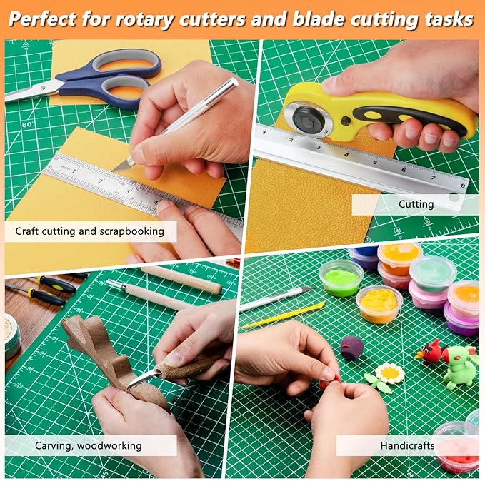 Ecraft 24"x36" Self-Healing Sewing Mat: Large Double Sided Green 5-Ply Hobby Mat, A1 Rotary Cutting Mat for Sewing, Quilting & Fabric Crafts