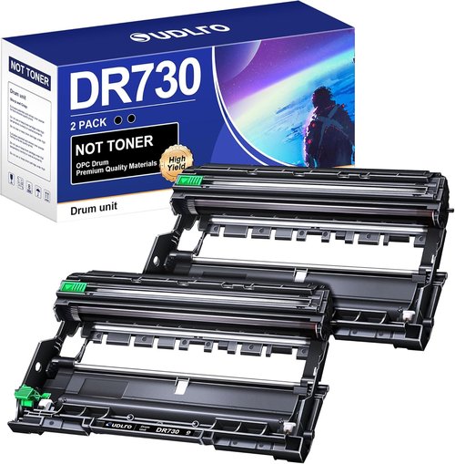 Brother DR730 Compatible Drum Replacement - High-Quality Printing for MFC-L2750DW & More | 2 Pack, Black
