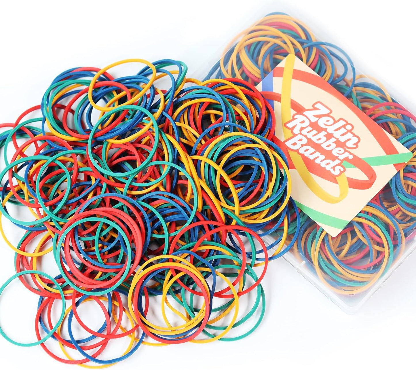 Zelin Colorful Rubber Bands - 100 Pcs for Crafts, Money, Office Use | Versatile & Durable