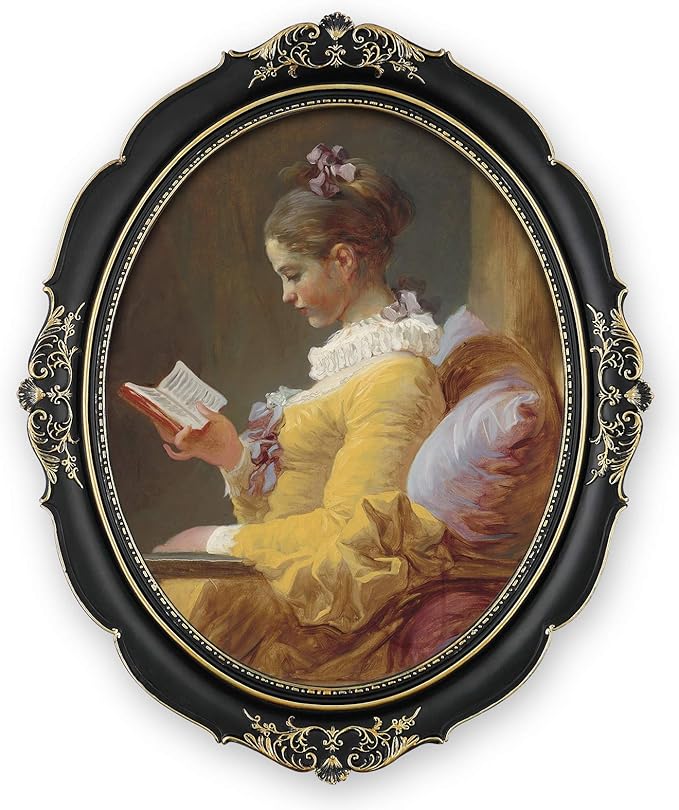 SIMON'S SHOP Vintage 11x14 Picture Frame for Gallery Wall Display, Black Oval Poster Frames with Glass Cover, Victorian Gothic Photo Frame