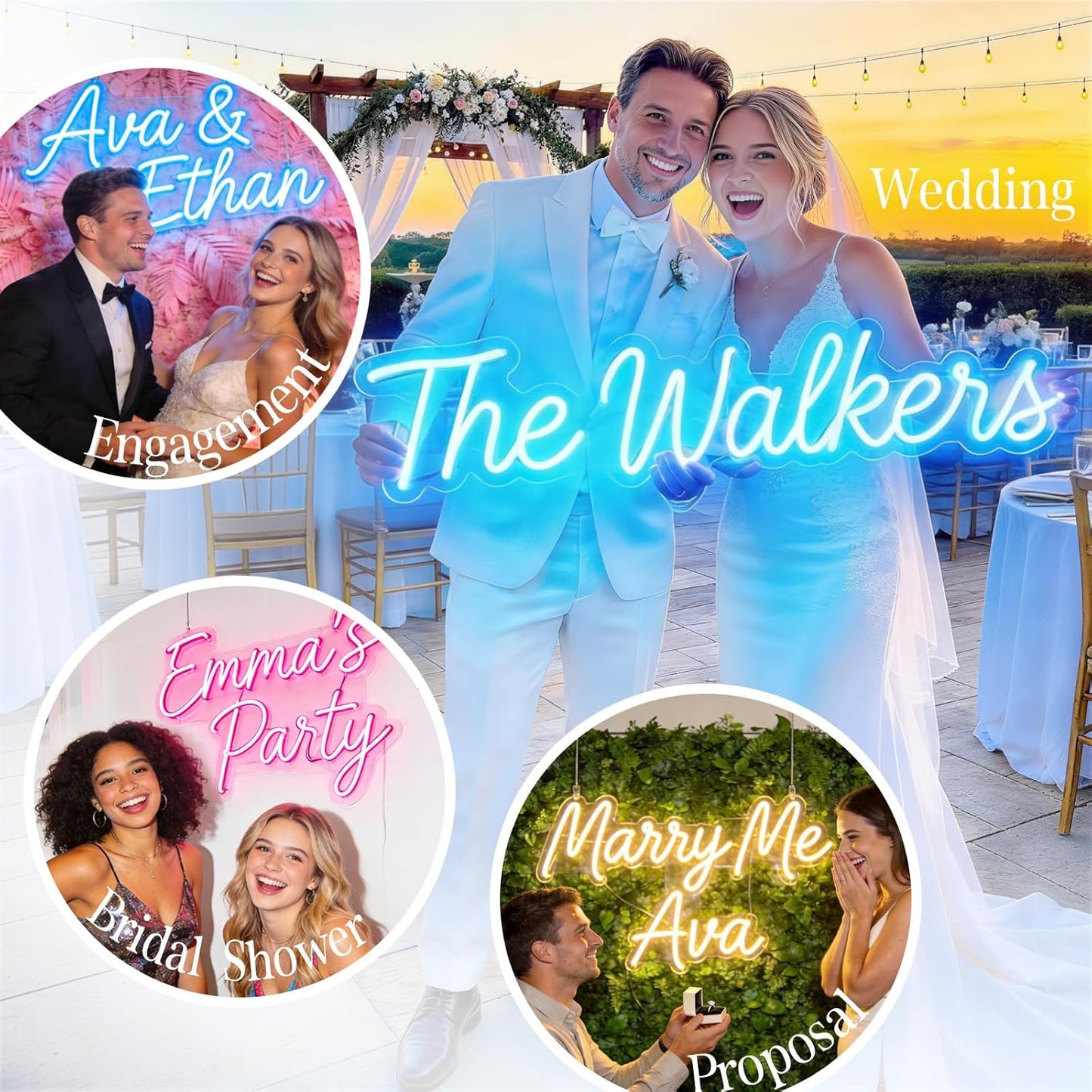Skiennix Custom Neon Sign - Personalized LED Light for Weddings, Engagements & Events | Unique Wall Decor