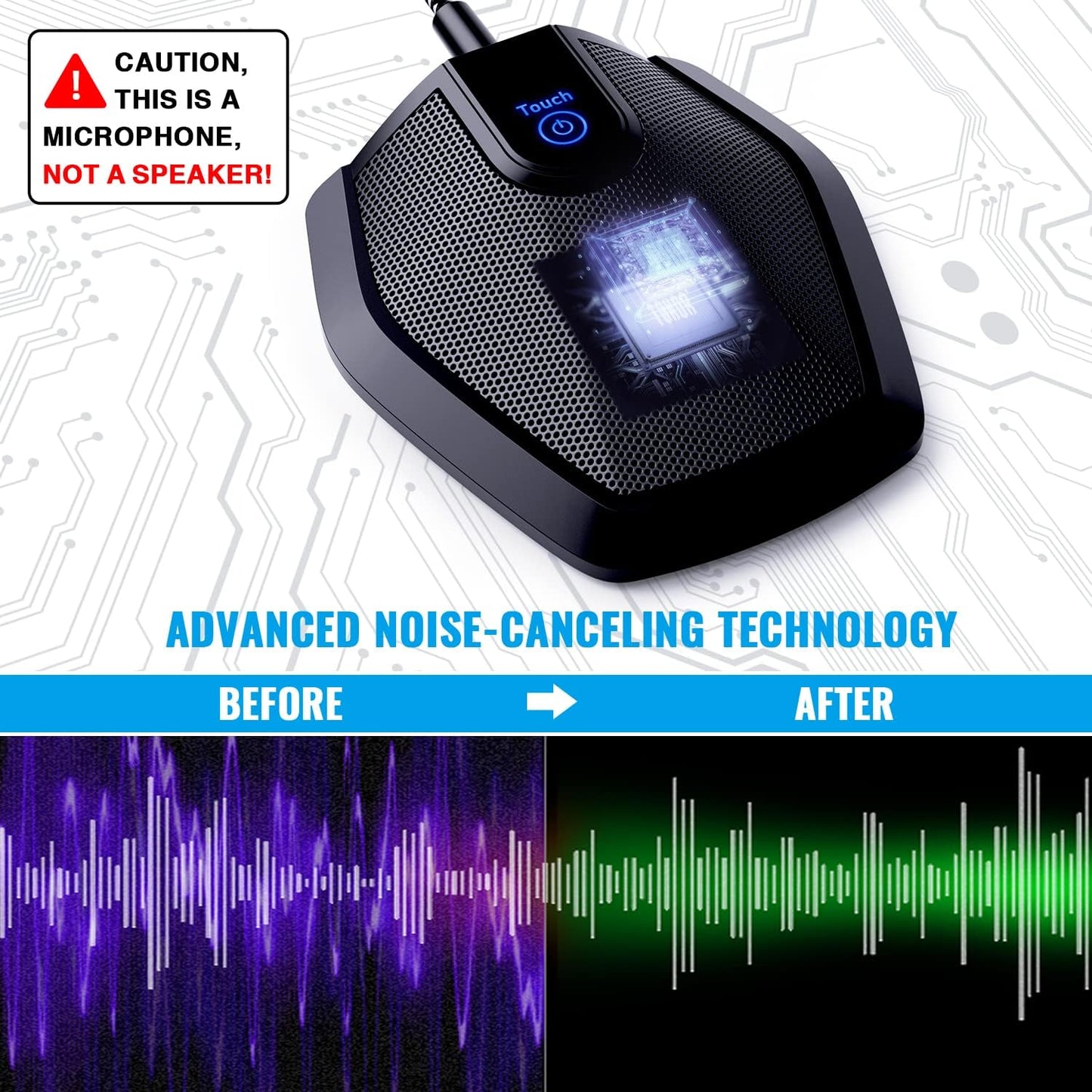 TONOR USB Conference Microphone - Omnidirectional Condenser Mic for Video Calls & Recording | Compatible with Mac & Windows