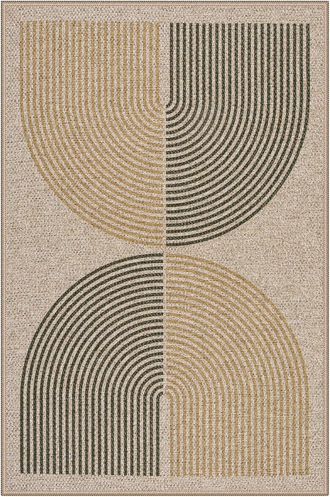 Lahome Enfys Rainbow Front Door Mat, 32"x48" Washable Non Slip Entry Way Rugs Indoor, Farmhouse Neutral Non Slip Non Shedding Lightweight Floor Carpet for Kitchen Bedroom Porch