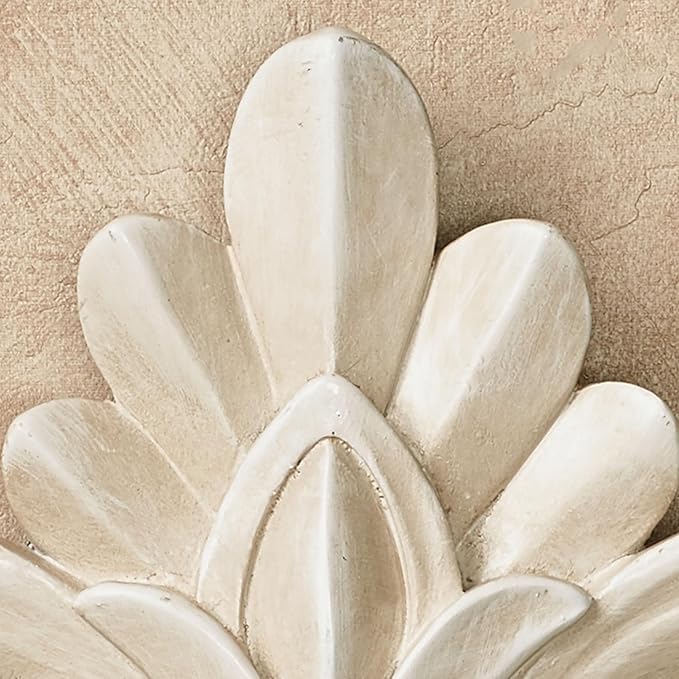 Touch of Class Rhett Classic Fleur de Lis Wall Accent | Antique White Vintage Decor for Bedroom, Living Room, Hallway, Foyer