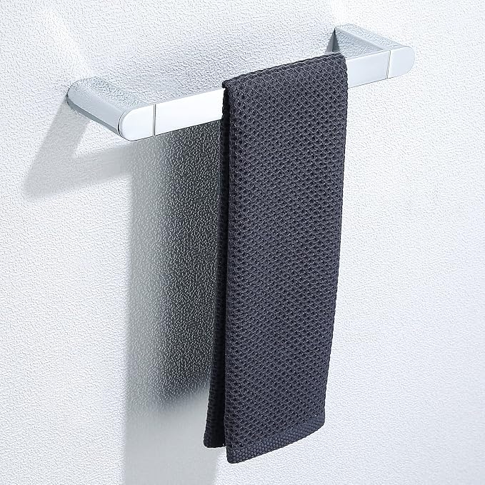 RANDOM 12 inch Towel Bar Polished Chrome Hand Towel Holder Bathroom Hardware Accessories Towel Rack for Bathroom Kitchen SUS304 Stainless Steel Towel Rod Modern Hotel Style Wall-Mounted.96026-2-12C