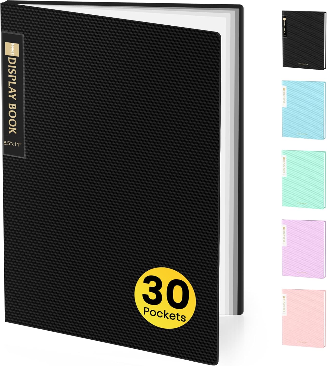 Sooez 30-Pocket Binder - Clear Plastic Sleeves for 60 Pages | 8.5x11 Art Portfolio & Document Organizer