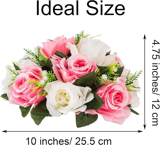 Flower Centerpieces for Wedding Tables: Wedding Table Decorations Pink & White Flower Balls Centerpieces for Engagement Cerebration Party Center Pieces 6 Packs