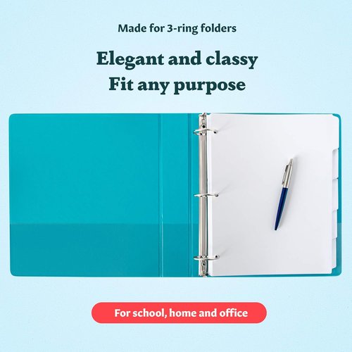 Binder Dividers with Tabs by [Brand Name] - Set of 20 Reinforced 5-Tab Dividers for 3-Ring Binders, White - Keep Documents Organized
