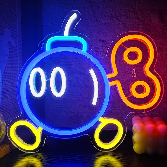 Gaming Neon Sign for Gamer Room Decor,USB Powered Dimmable Anime Neon Signs for Kids Bedroom Game Room Man Cave Gifts for Teens, Boys, Kids