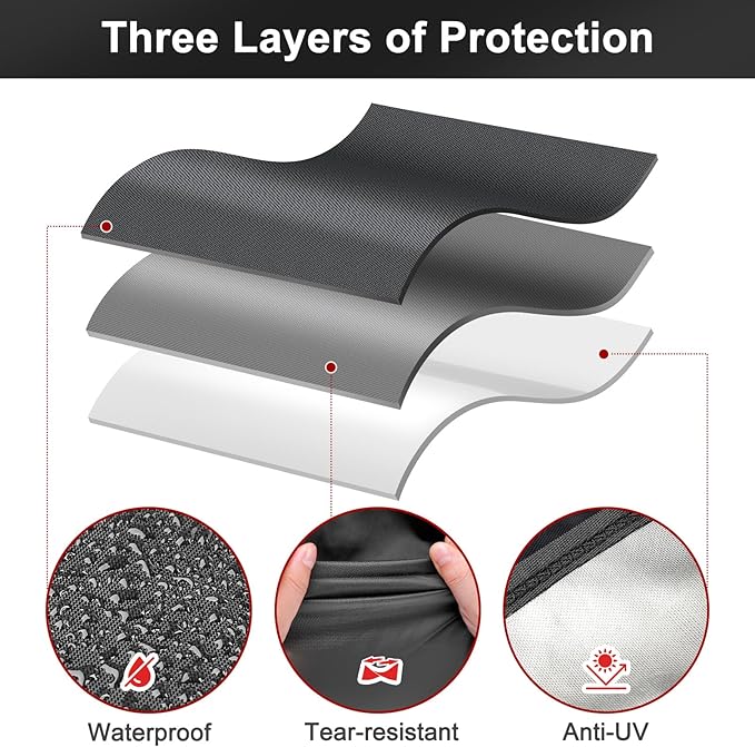 LBTING Grill Cover, 60-inch Heavy Duty 300D Oxford Waterproof Windproof UV Resistant BBQ Gas Grill Cover for Outdoor Barbecue Fit Most Brands Weber, Brinkmann, Char Broil, Holland