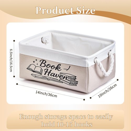 Serinar Book Storage Basket - Reading List Organizer Bin | Perfect Gift for Book Lovers & Students